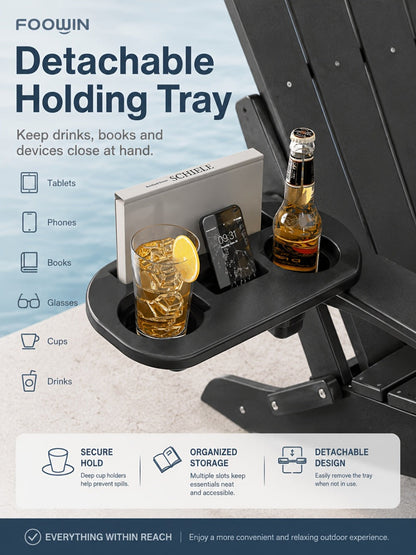 HDPE Adirondack Chair with Weather-Resistant Finish and Adjustable Backrest for Patio detail image - detail view 33