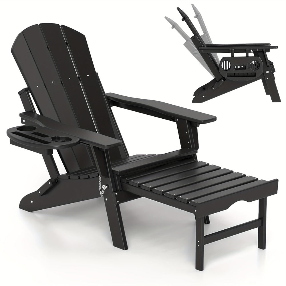 HDPE Adirondack Chair with Weather-Resistant Finish and Adjustable Backrest for Patio detail image - detail view 5