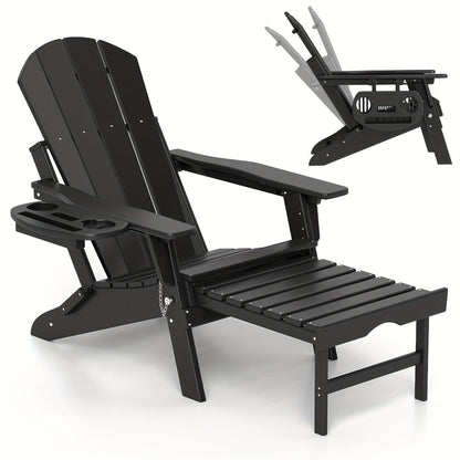 HDPE Adirondack Chair with Weather-Resistant Finish and Adjustable Backrest for Patio detail image - detail view 5