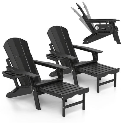 HDPE Adirondack Chair with Weather-Resistant Finish and Adjustable Backrest for Patio detail image - detail view 7