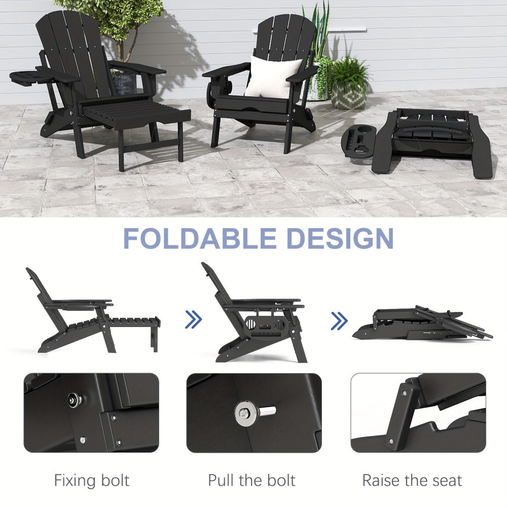 HDPE Adirondack Chair with Weather-Resistant Finish and Adjustable Backrest for Patio detail image - detail view 8