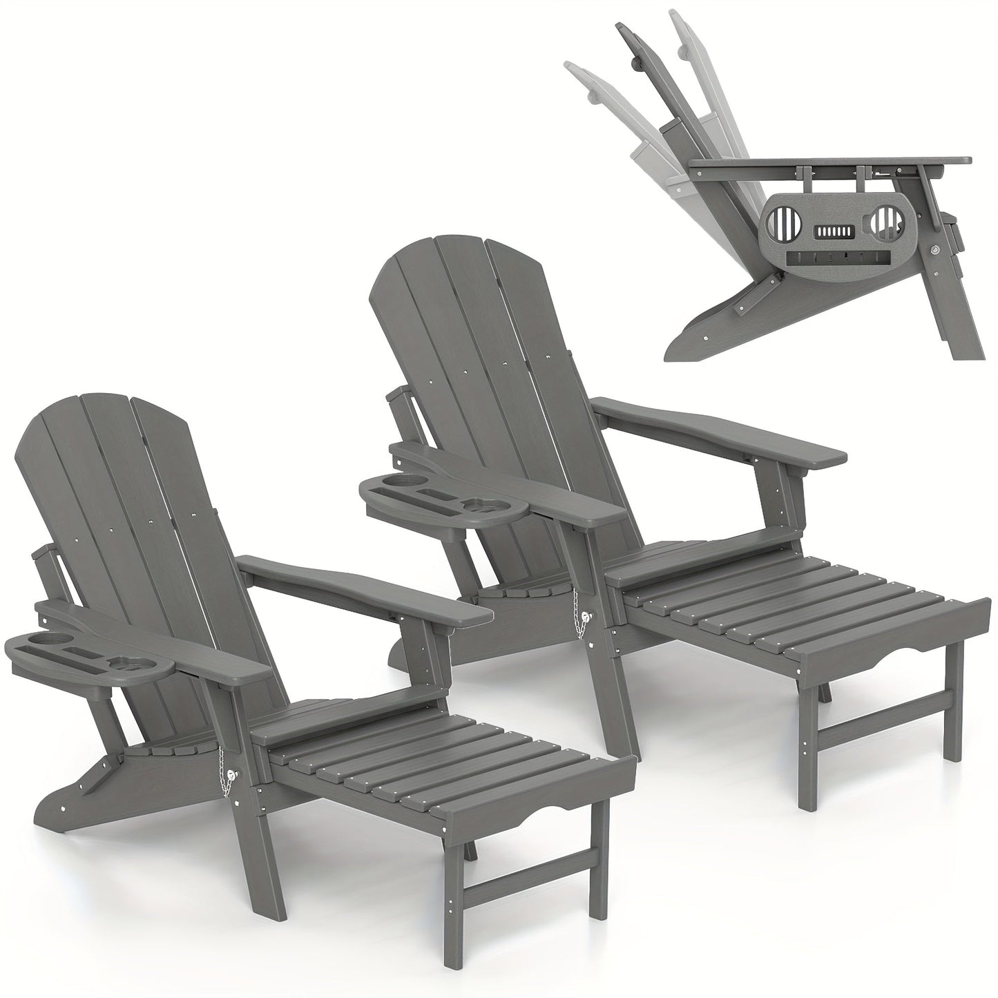 Adirondack Chair shown in the Grey, 2pcs option