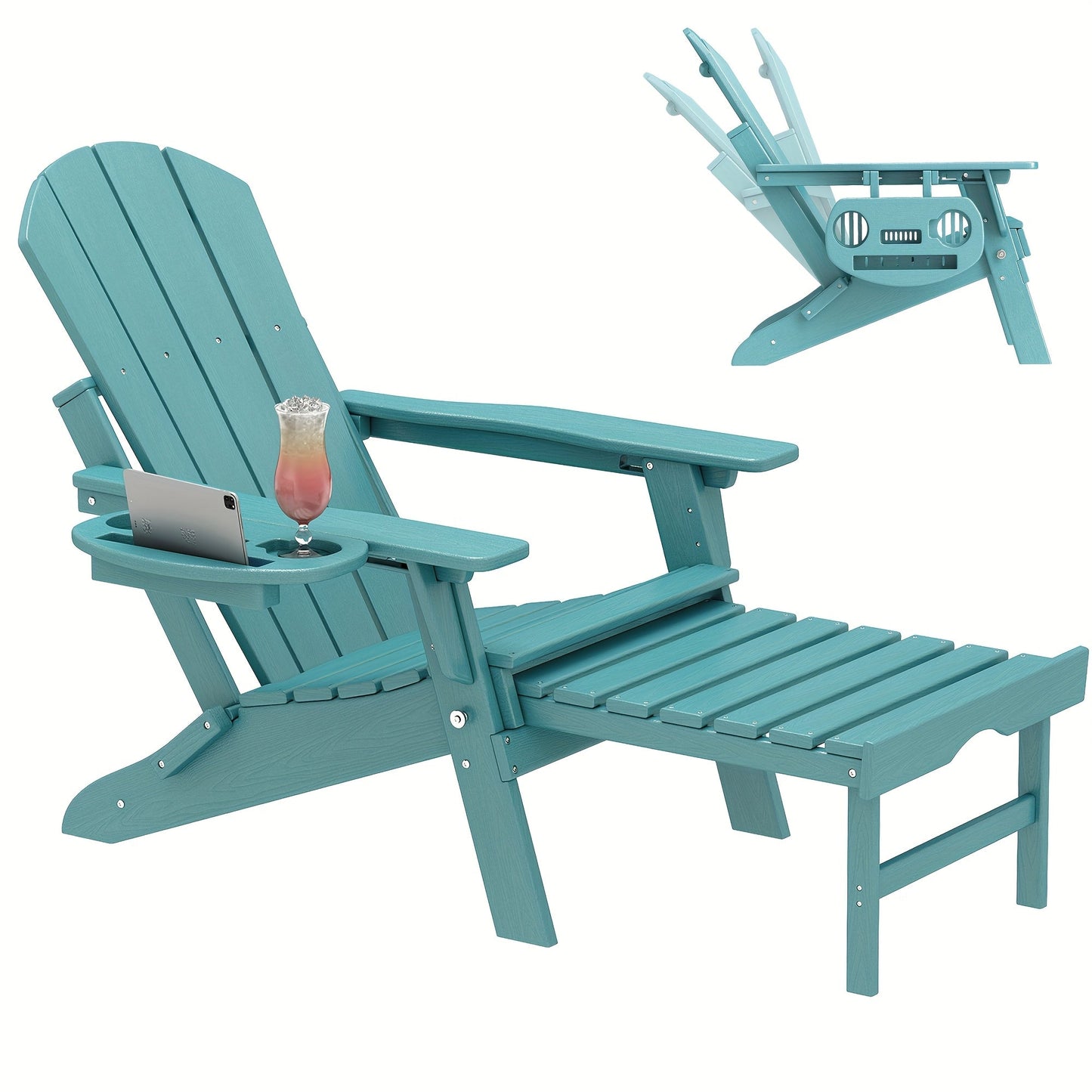 Adirondack Chair shown in the Lake Blue, 1pc option