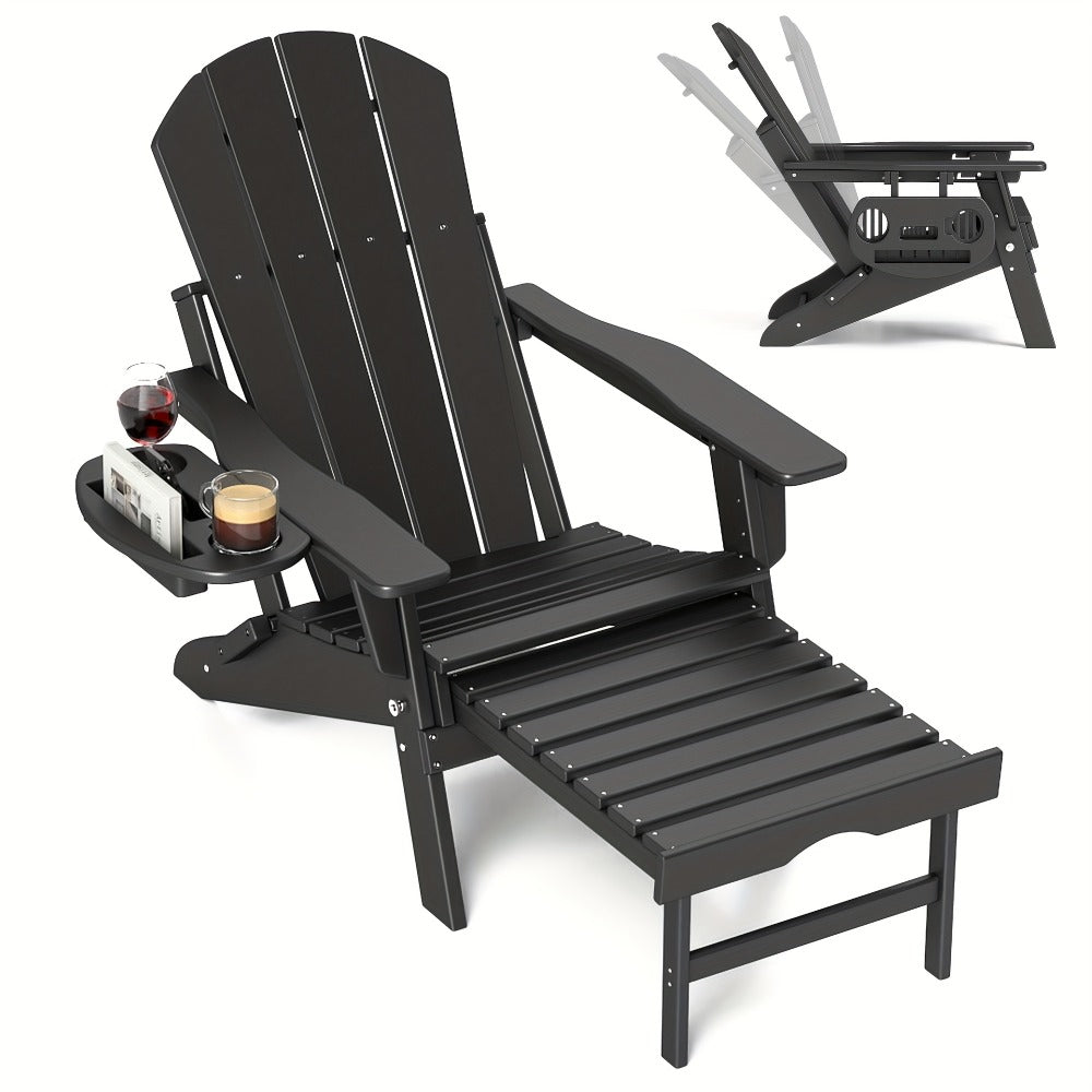 Adirondack Chair, HDPE with Ottoman & Adjustable Backrest - All-Weather Resistant Outdoor shown in the main product view