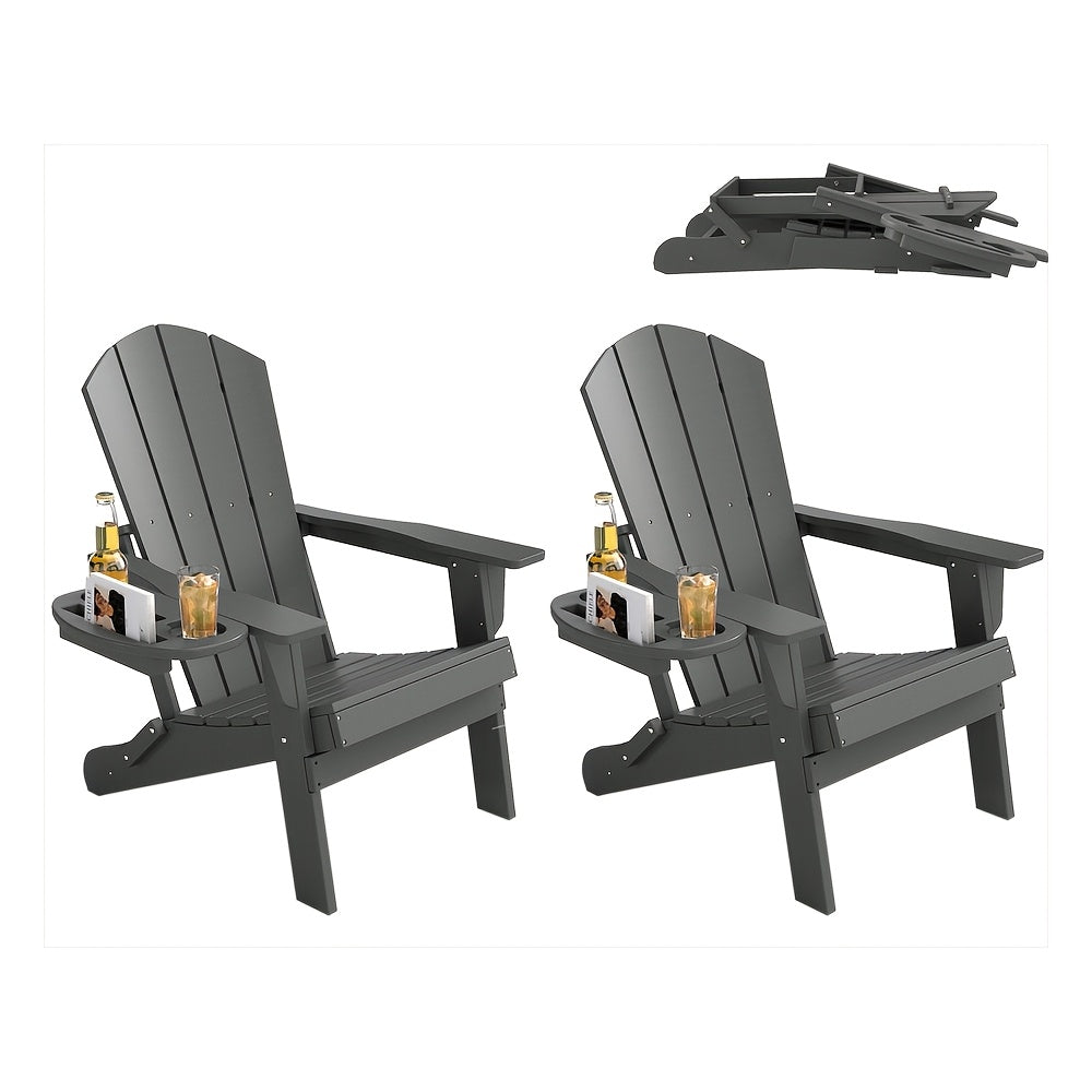 Adirondack Chair shown in the Without footrest - Gray, 2pcs option
