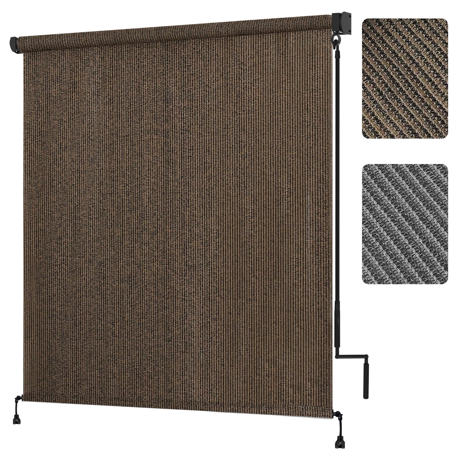 Outdoor Roller Shade shown in the Mocha, 4×8FT (48"W x 96"H) option
