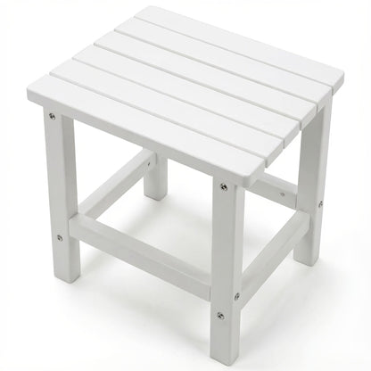 Outdoor Side Table shown in the White, HDPE Single-Tier Side Table 07 option