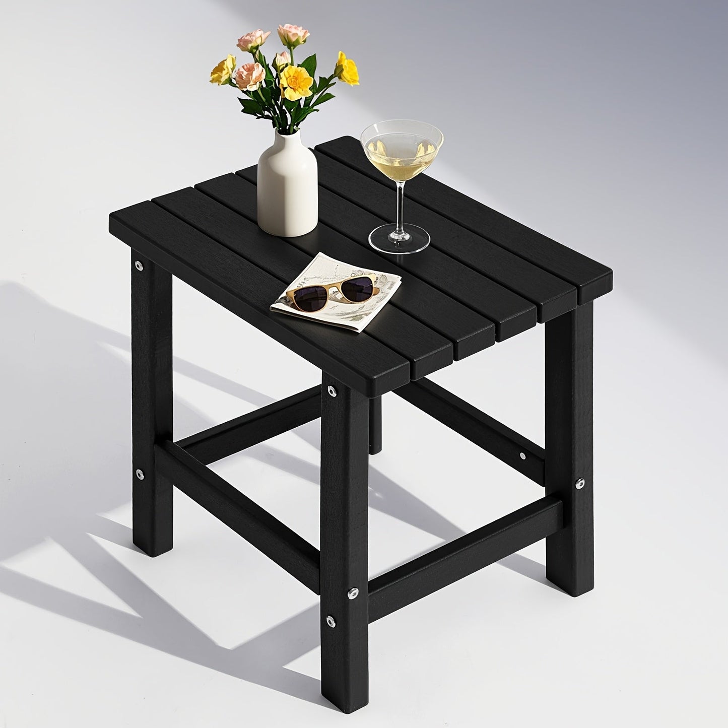 Outdoor Side Table shown in the Black option
