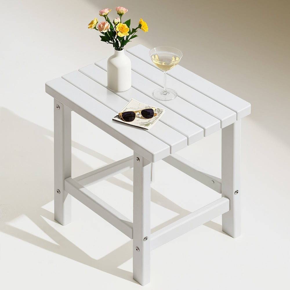 HDPE Outdoor Side Table with Weather-Resistant Finish and Multiple Color Options for Patio detail image - detail view 3