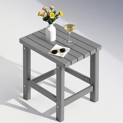 HDPE Outdoor Side Table with Weather-Resistant Finish and Multiple Color Options for Patio detail image - detail view 7