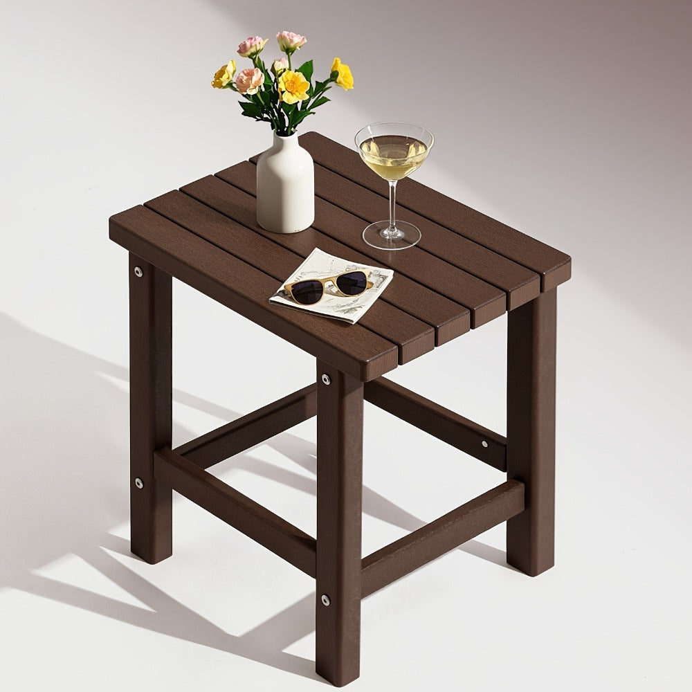 HDPE Outdoor Side Table with Weather-Resistant Finish and Multiple Color Options for Patio detail image - detail view 9