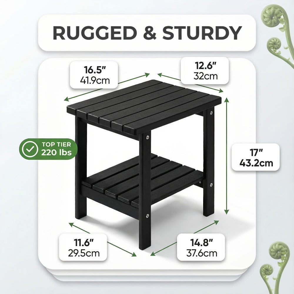 HDPE Outdoor Side Table with Weather-Resistant Finish, Outdoor Accent Table for Patio detail image