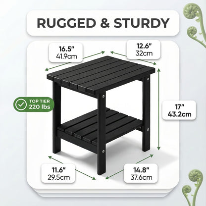 HDPE Outdoor Side Table with Weather-Resistant Finish, Outdoor Accent Table for Patio detail image
