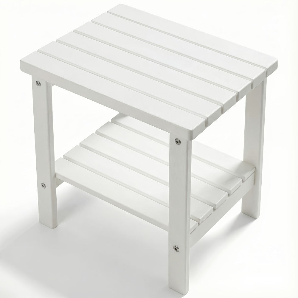 HDPE Outdoor Side Table with Weather-Resistant Finish, Outdoor Accent Table for Patio detail image - detail view 4