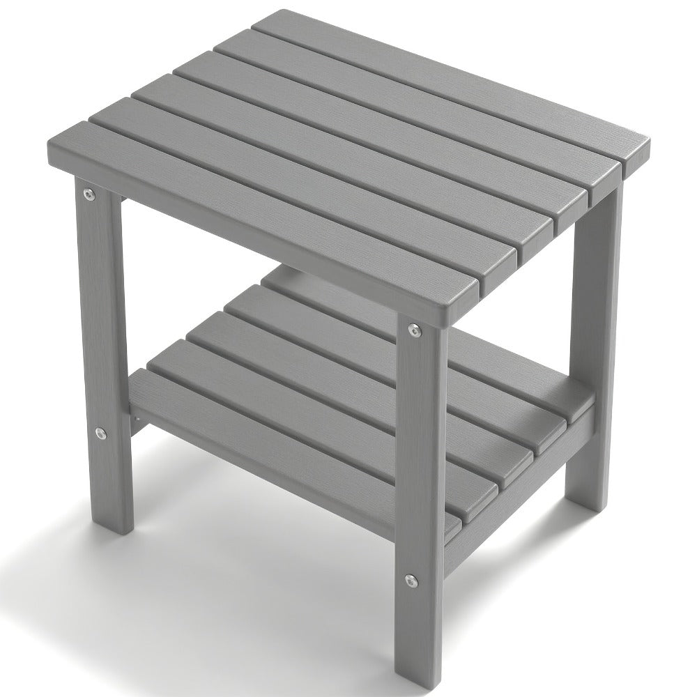 HDPE Outdoor Side Table with Weather-Resistant Finish, Outdoor Accent Table for Patio detail image - detail view 6