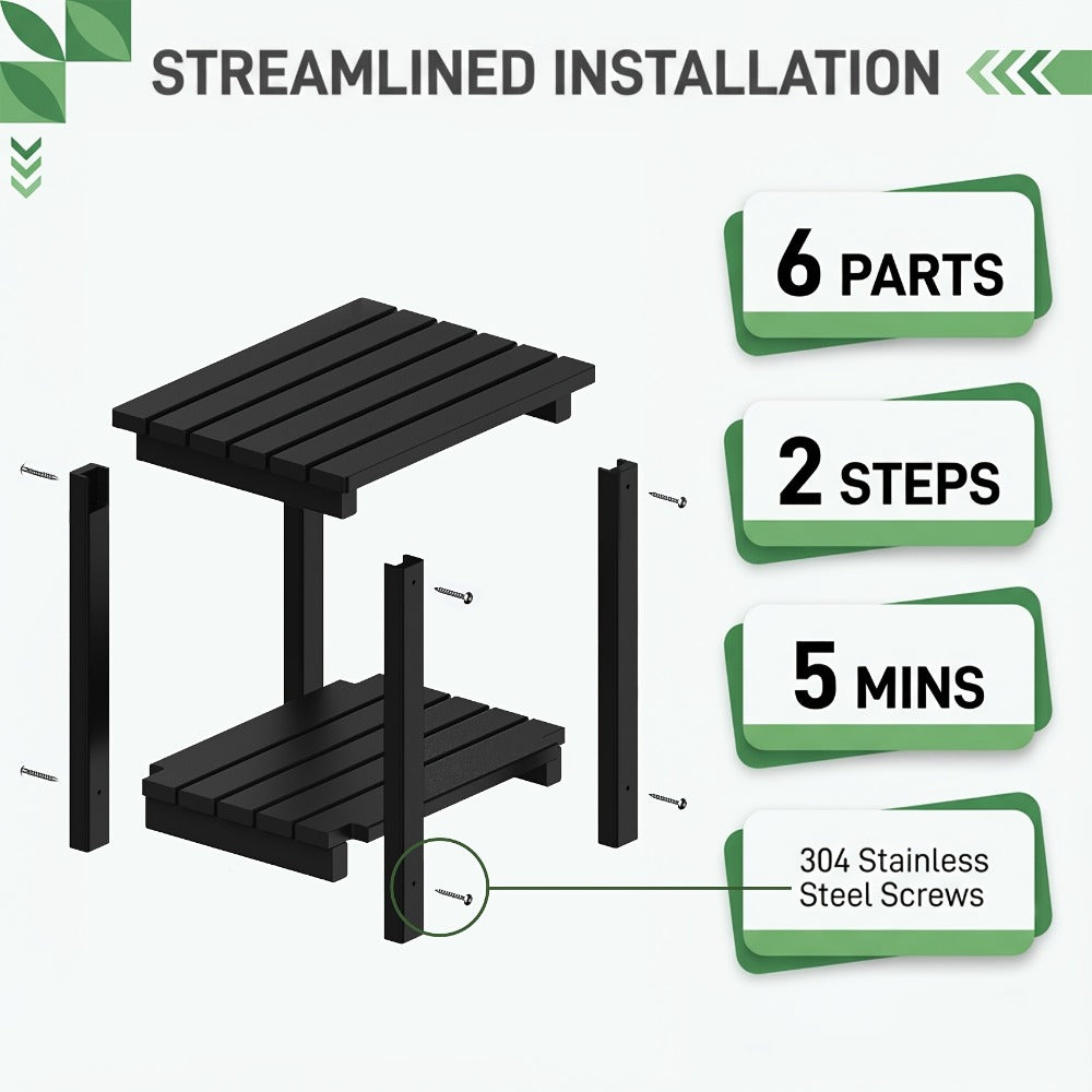HDPE Outdoor Side Table with Weather-Resistant Finish, Outdoor Accent Table for Patio detail image - detail view 9