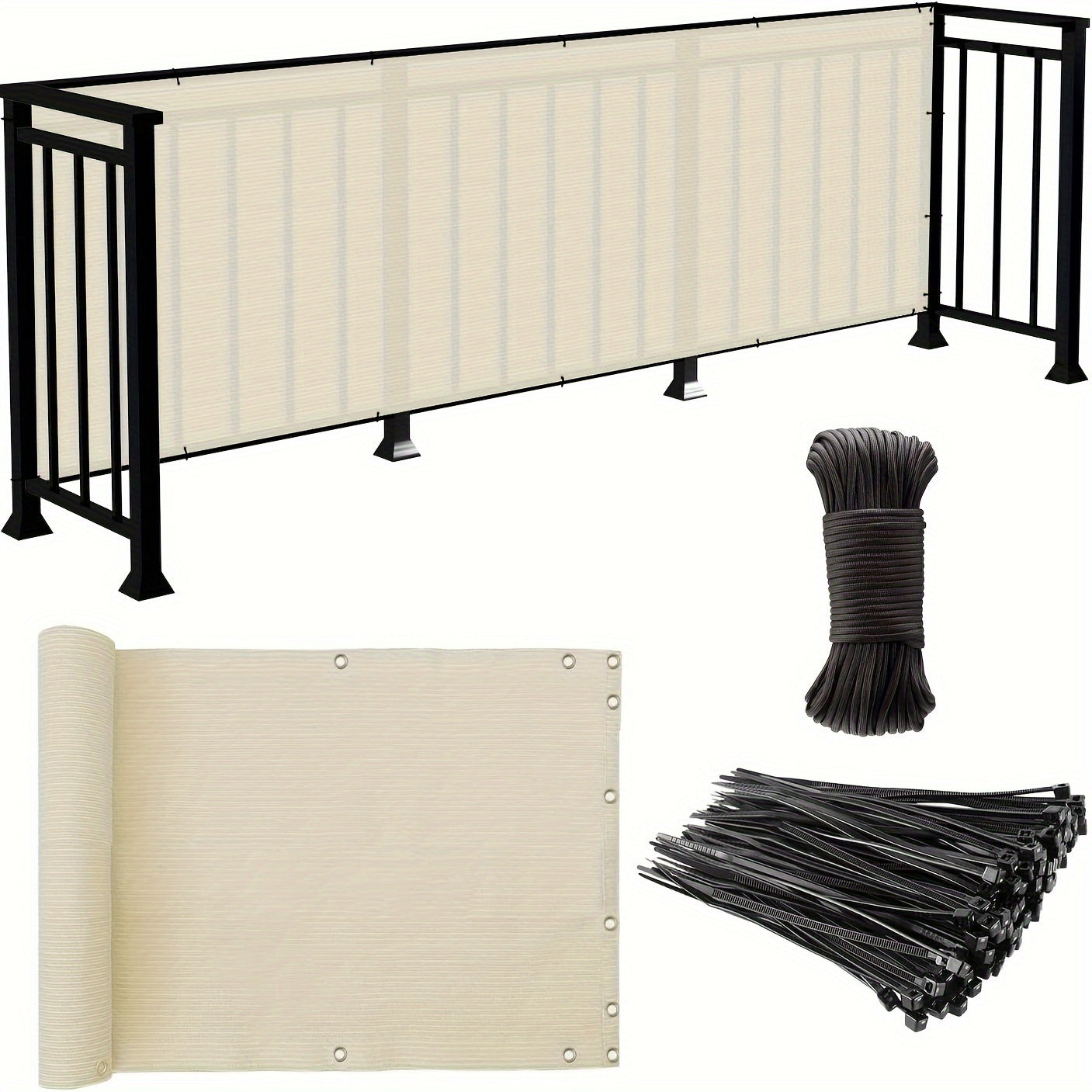 Privacy Screen Fence shown in the Cream option