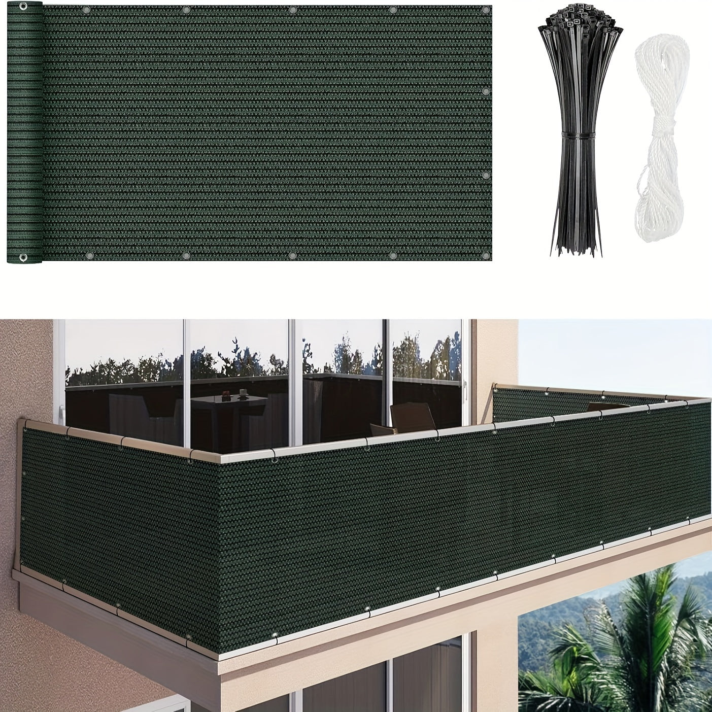 Privacy Screen Fence shown in the Green option