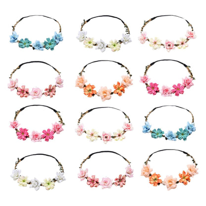 Headband for Women - Boho Floral Crown 12pcs - Adjustable Tiara Set for - Bohemian Bridal - product detail view 12