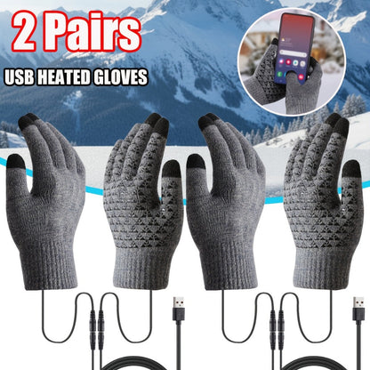 Heated Gloves - USB Electric Hand Warmers Full Finger Touchscreen Anti-Slip for Men Women - product detail view 7