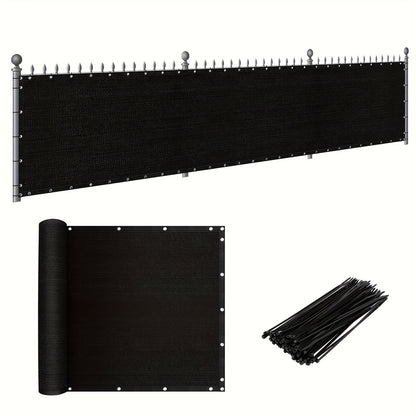 Privacy Screen Fence shown in the Black, 6x50ft (1.8X15m) option