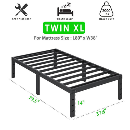 Heavy-Duty Metal Bed Frame with No Box Spring Needed for Bedroom detail image - detail view 5