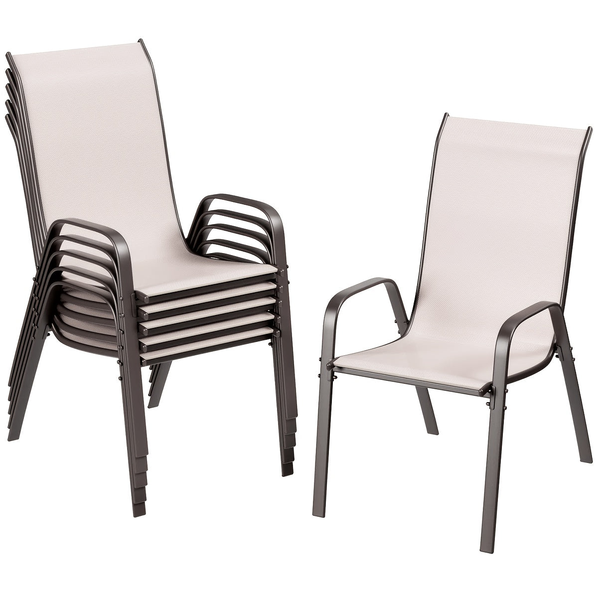 Patio Dining Chair shown in the Beige-6pc option