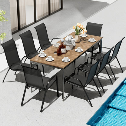 Patio Dining Chair shown in the Black - 8pcs option