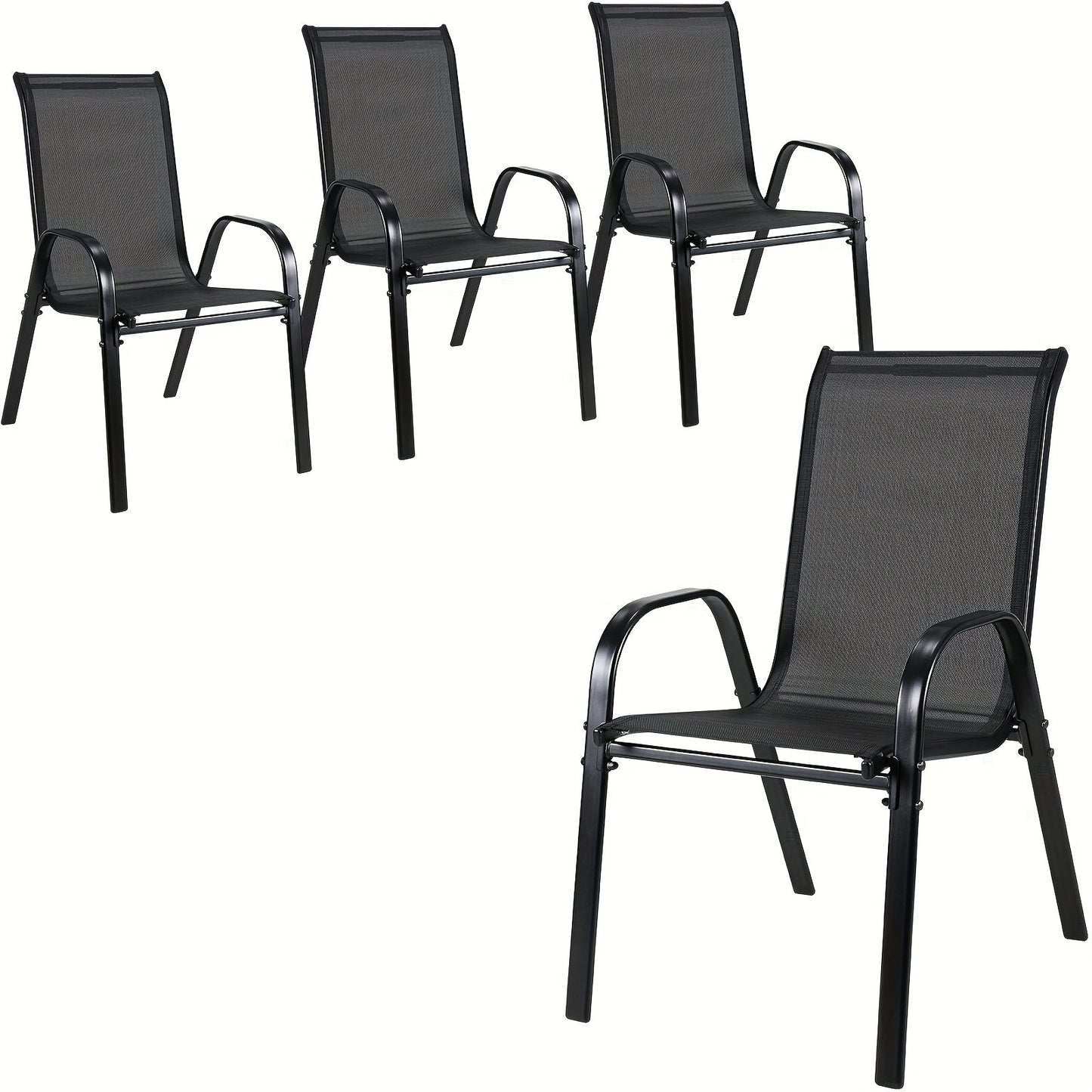Patio Dining Chair shown in the Black option