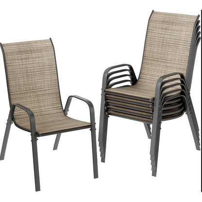 Patio Dining Chair shown in the Brown - 6pc option