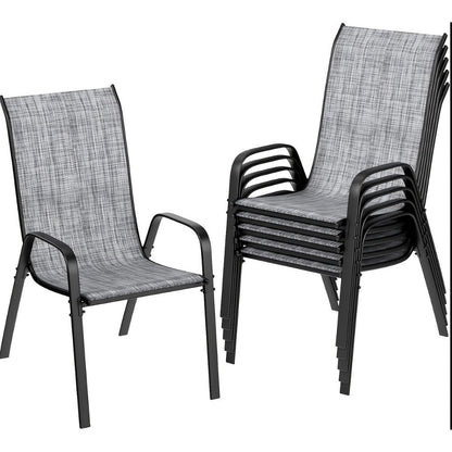 Heavy-Duty Patio Dining Chair with Armrests and Stackable Design detail image - detail view 10