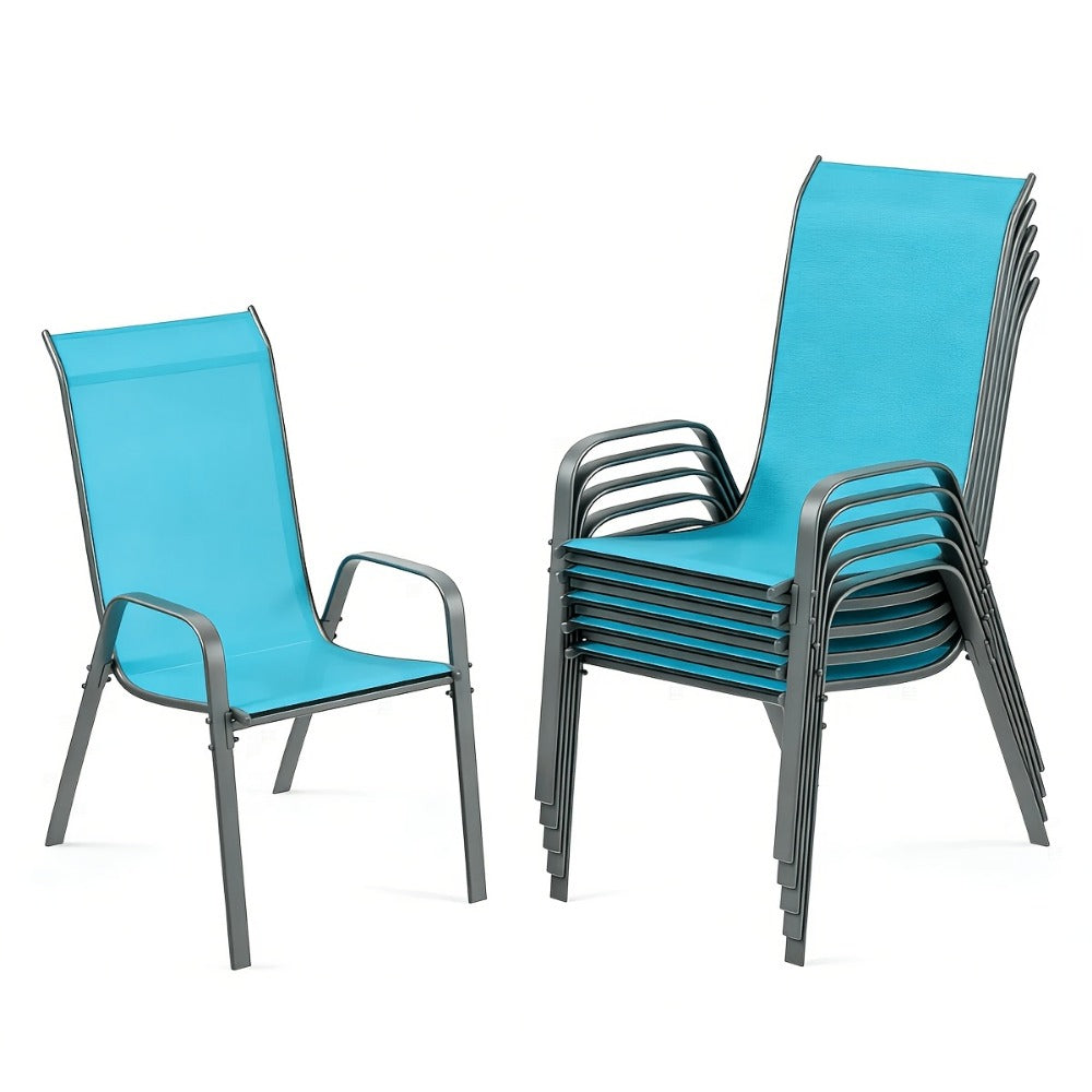 Heavy-Duty Patio Dining Chair with Armrests and Stackable Design detail image - detail view 17