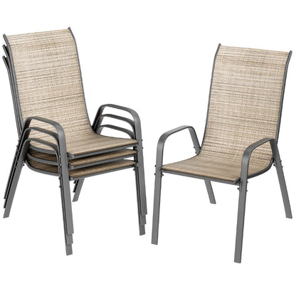Heavy-Duty Patio Dining Chair with Armrests and Stackable Design detail image