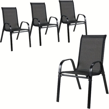 Heavy-Duty Patio Dining Chair with Armrests and Stackable Design detail image - detail view 5