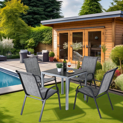 Heavy-Duty Patio Dining Chair with Armrests and Stackable Design detail image - detail view 7