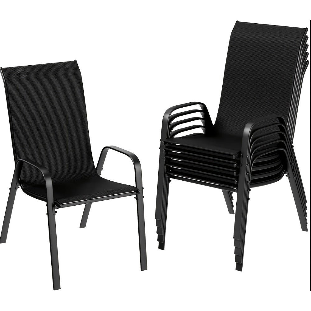 Heavy-Duty Patio Dining Chair with Armrests and Stackable Design detail image - detail view 8