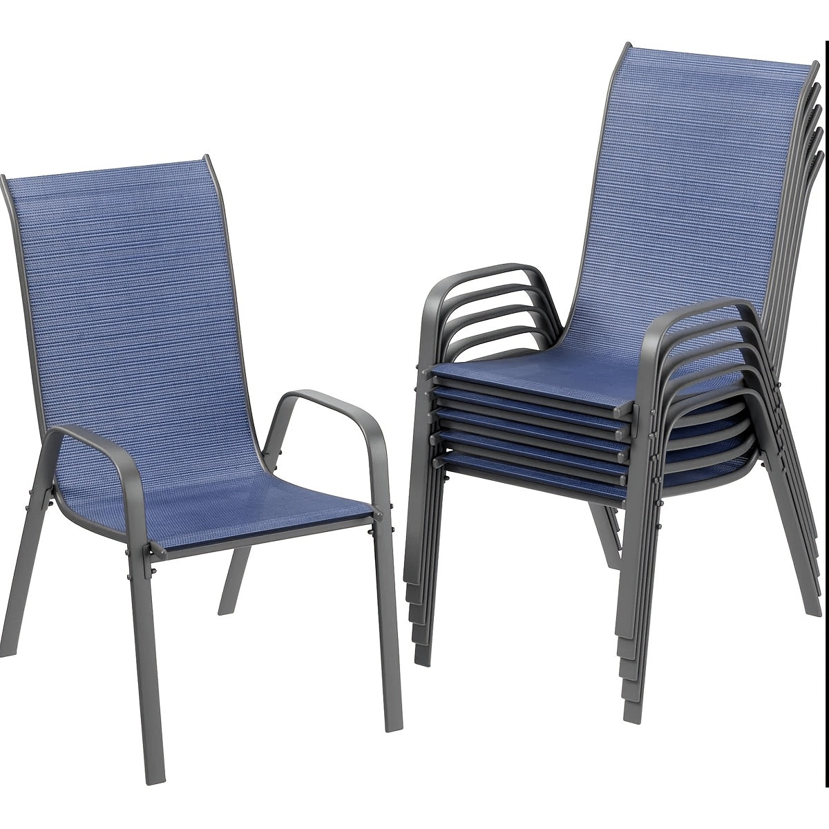 Patio Dining Chair shown in the Navy Blue - 6pc option