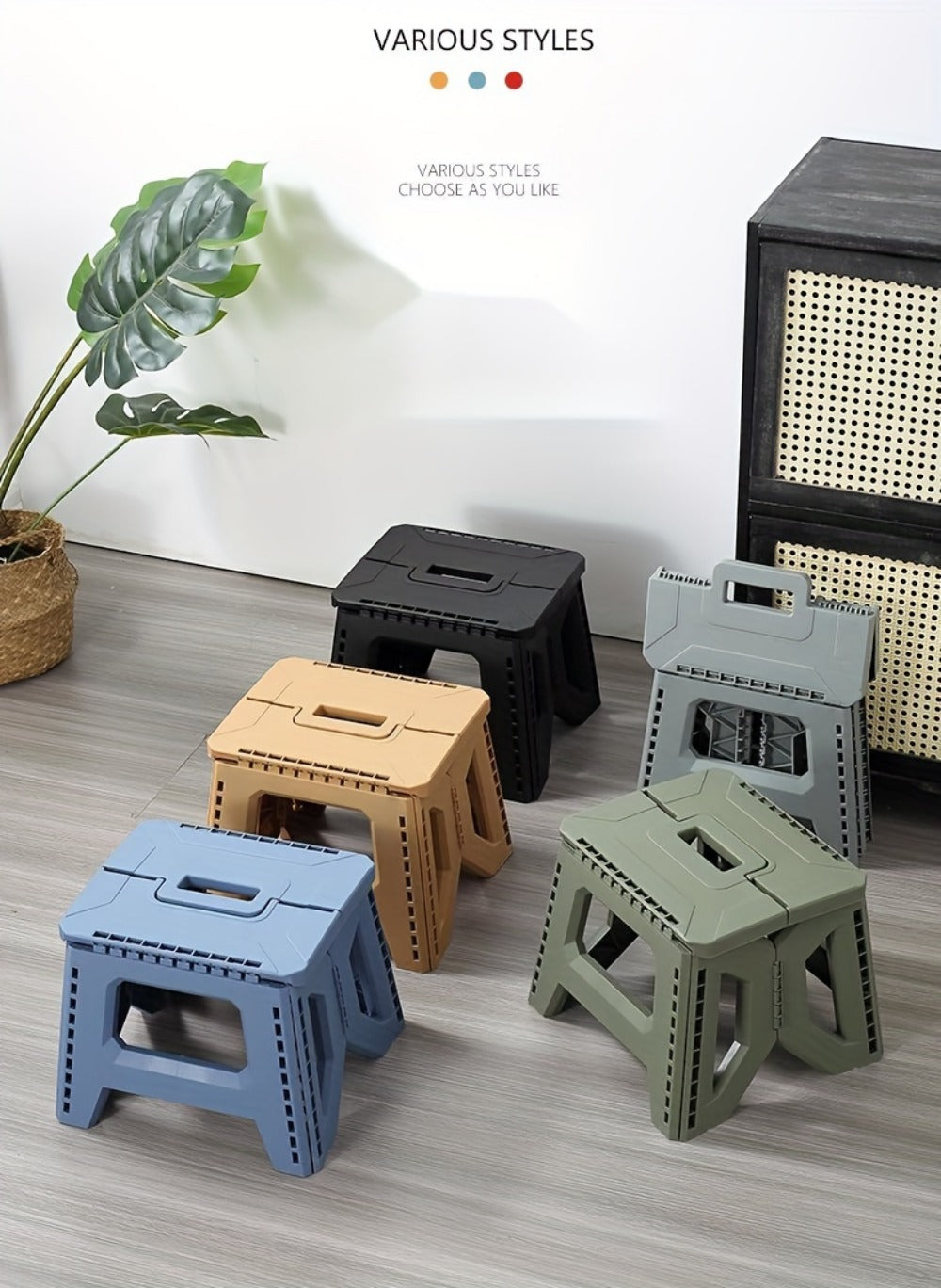 Heavy-Duty Plastic Folding Stool with Carry Handle and Tool-Free Assembly detail image - detail view 15