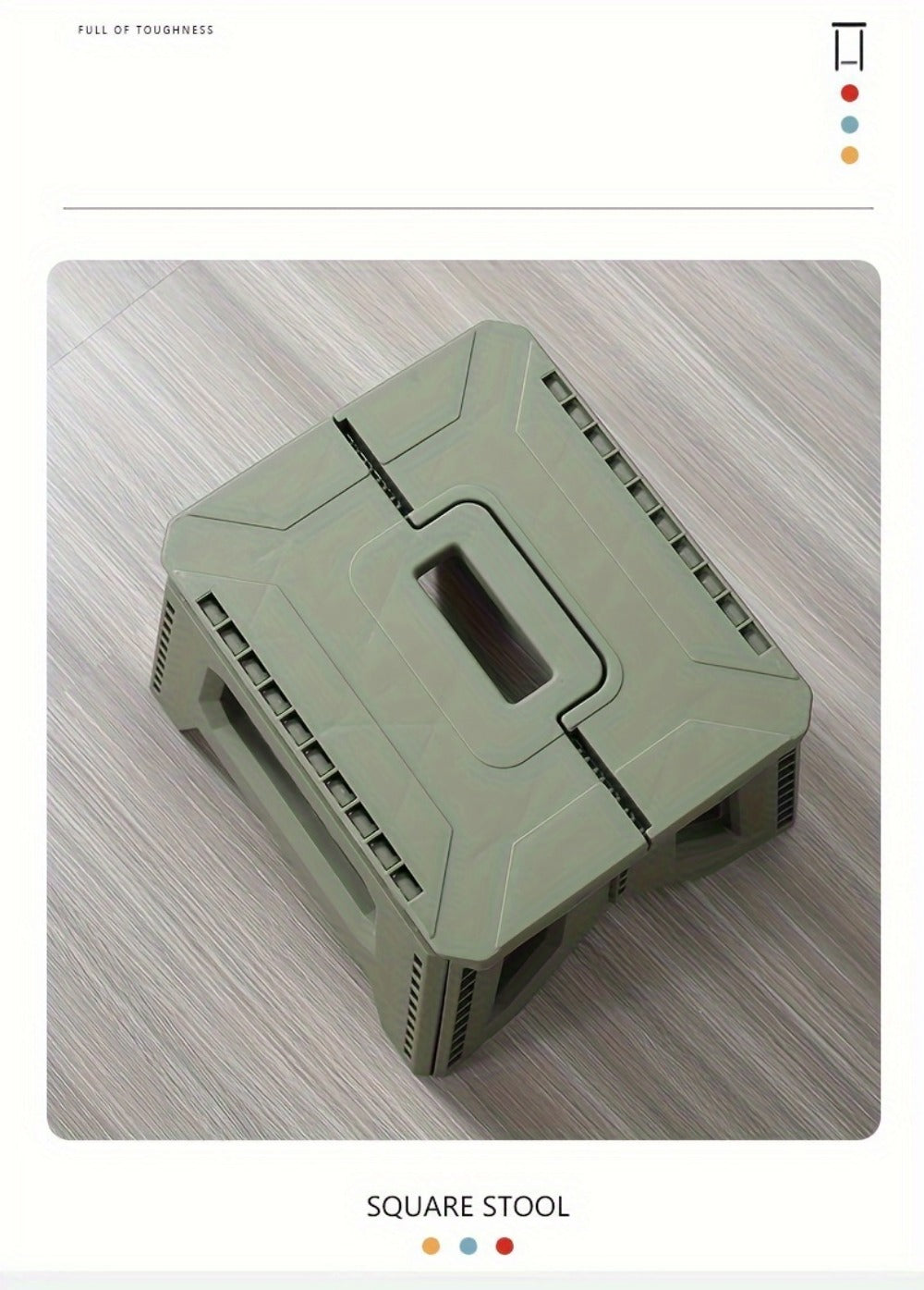 Heavy-Duty Plastic Folding Stool with Carry Handle and Tool-Free Assembly detail image - detail view 17