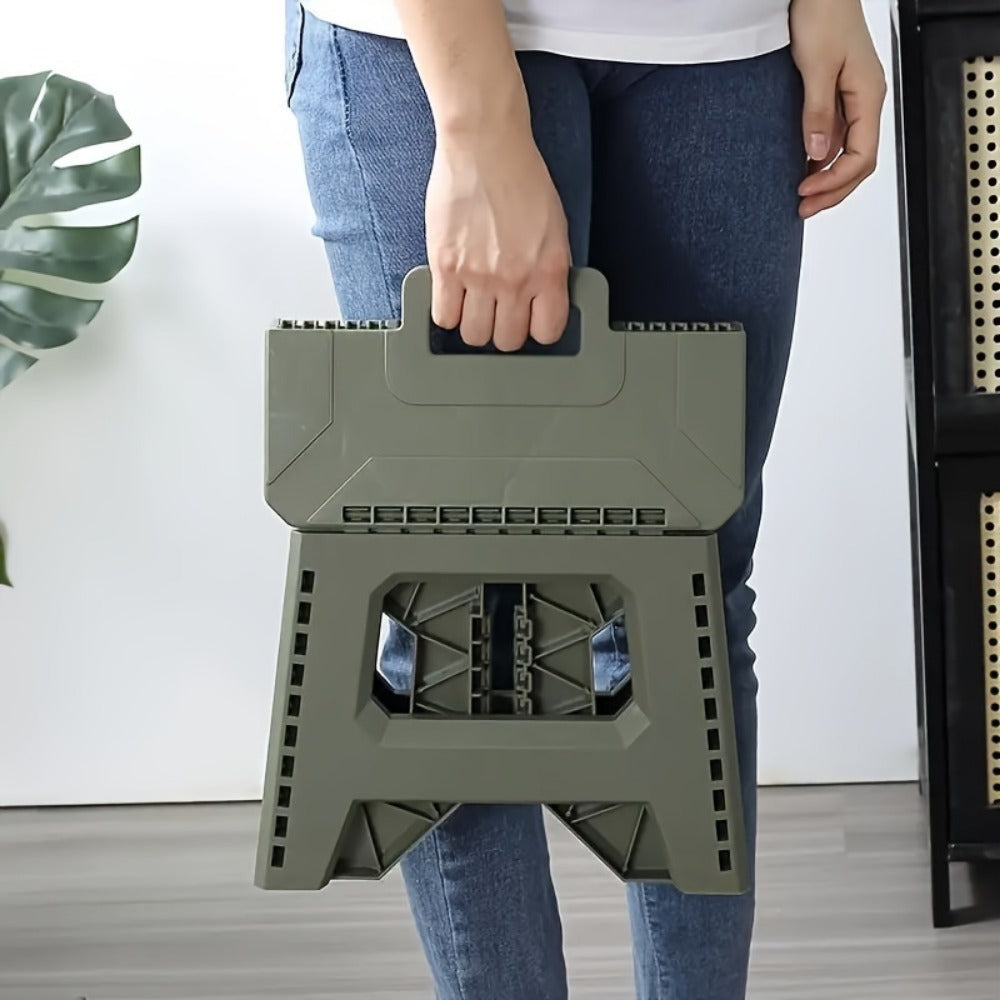 Heavy-Duty Plastic Folding Stool with Carry Handle and Tool-Free Assembly detail image - detail view 4