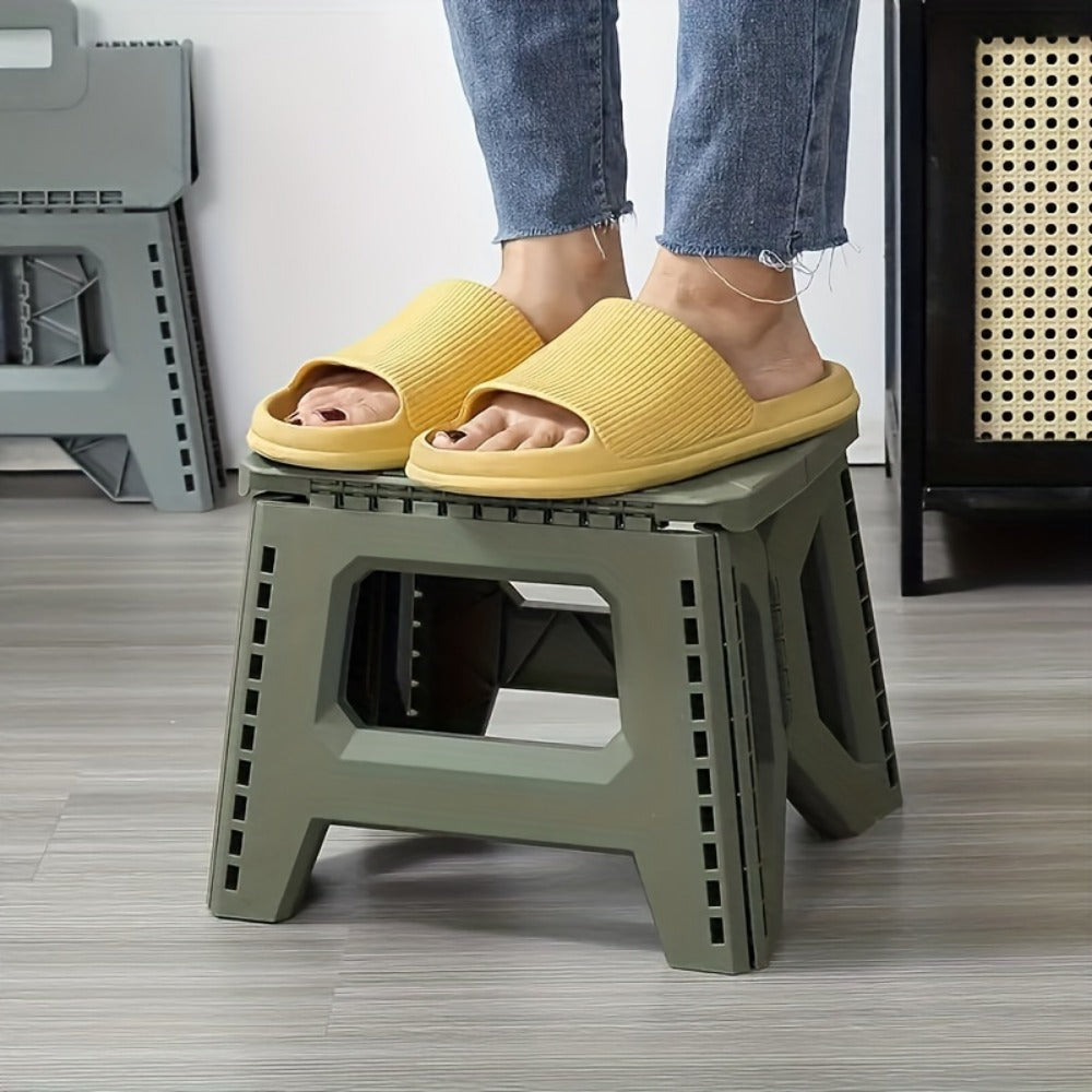 Heavy-Duty Plastic Folding Stool with Carry Handle and Tool-Free Assembly detail image - detail view 6