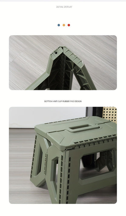 Heavy-Duty Plastic Folding Stool with Tool-Free Assembly and Multiple Color Options detail image - detail view 14