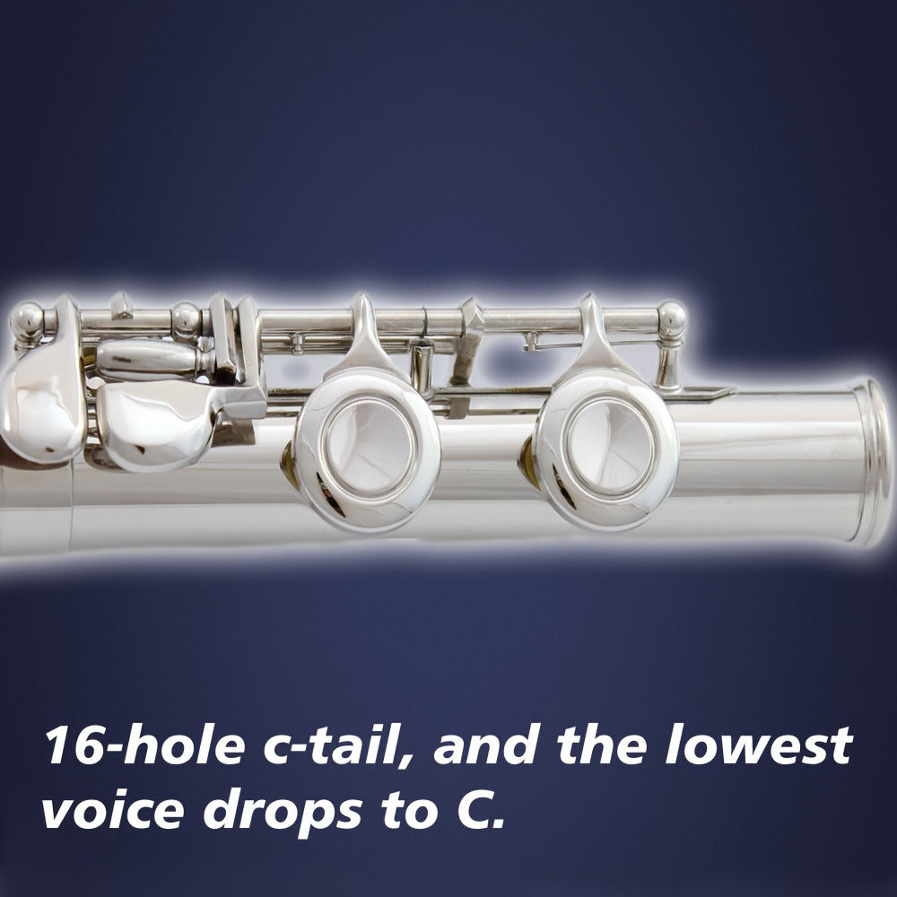 HOGSN 16-Hole Concert Flute in C with Hard Case and Cleaning Kit detail image - detail view 5