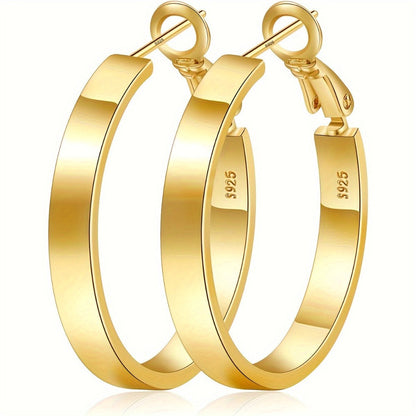 Hoop Earrings for Women - 925 Sterling Silver Hypoallergenic Cartilage for 30/40/50/60mm Simple - product detail view 3