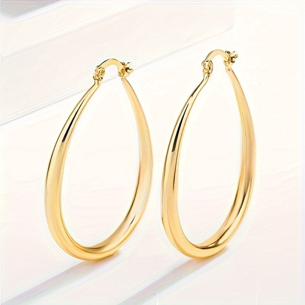 Hoop Earrings for Women - for Bohemian Retro Minimalist Gold No-Plating Nickel-Free Sensitive Ears - product detail view 5