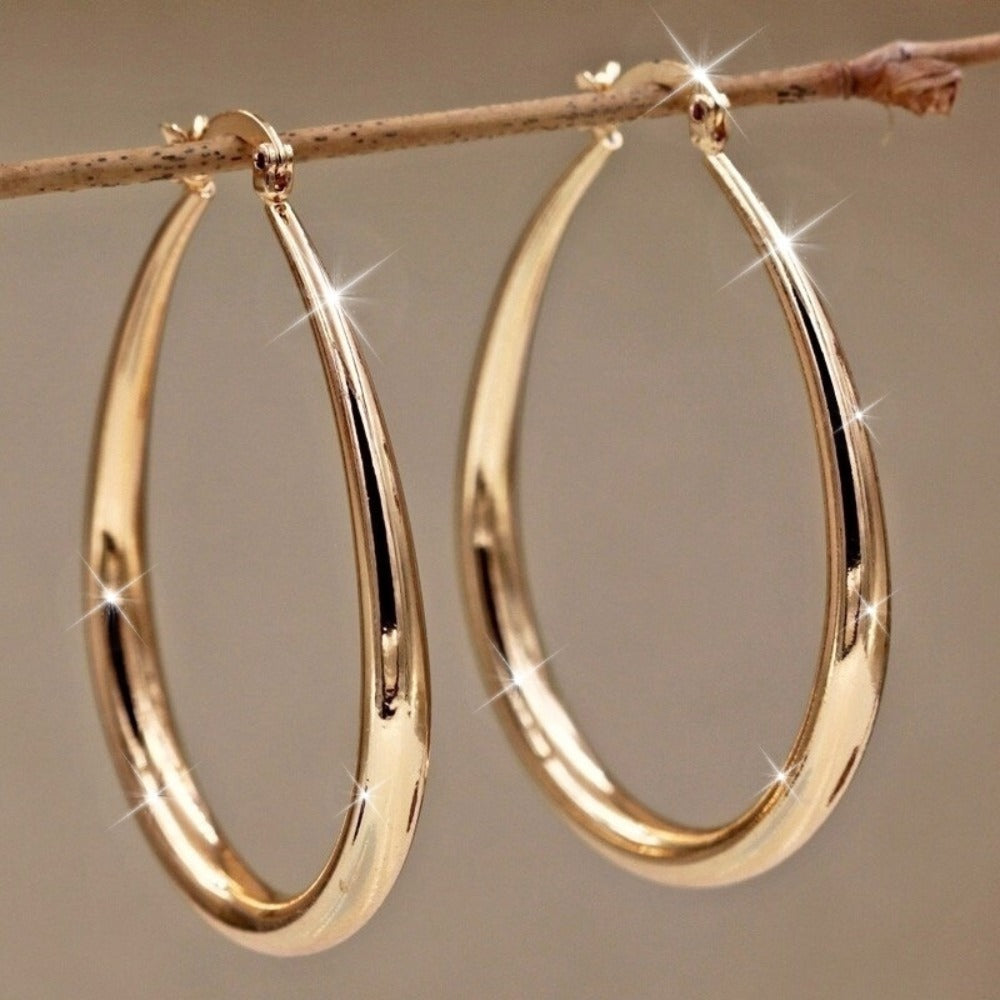 Hoop Earrings for Women - for Bohemian Retro Minimalist Gold No-Plating Nickel-Free Sensitive Ears - product detail view 7