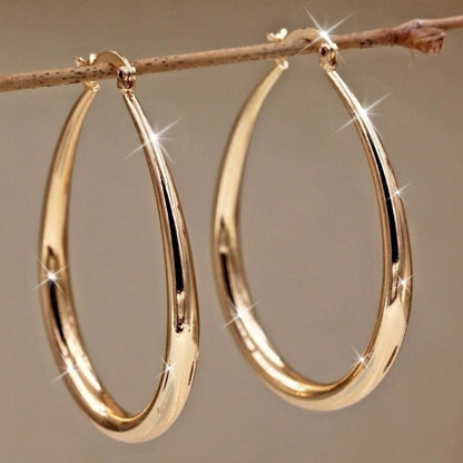 Hoop Earrings for Women - for Bohemian Retro Minimalist Gold No-Plating Nickel-Free Sensitive Ears - product detail view 7