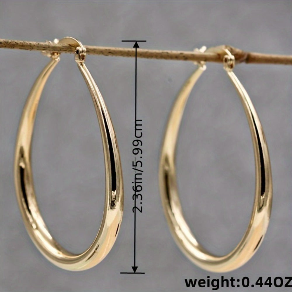 Hoop Earrings for Women - for Bohemian Retro Minimalist Gold No-Plating Nickel-Free Sensitive Ears - product detail view 8