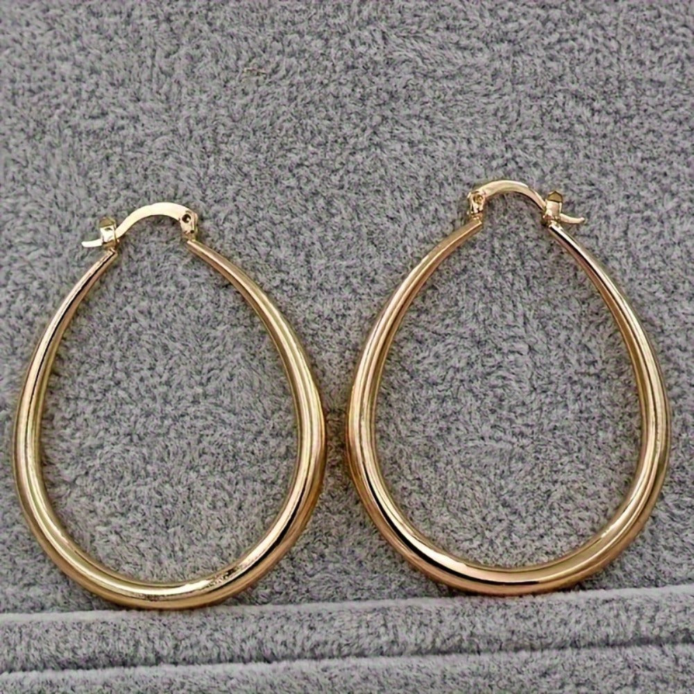 Hoop Earrings for Women - for Bohemian Retro Minimalist Gold No-Plating Nickel-Free Sensitive Ears - product detail view 10