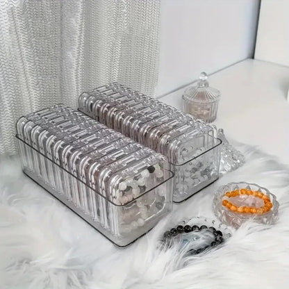Jewelry Box - Organizer Stackable Clear 13-Piece Transparent Dust-Proof Storage - product detail view 2